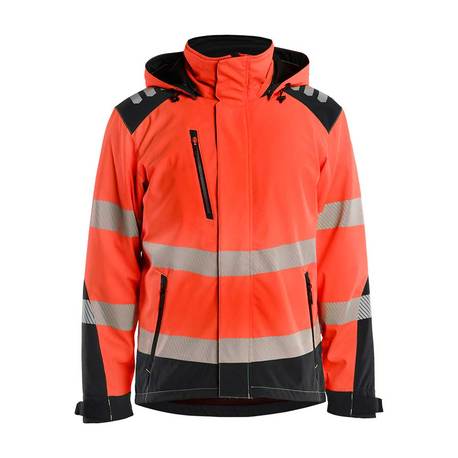 BLÅKLÄDER Highvis softshell-takki kevyesti topattu huomiopun./musta